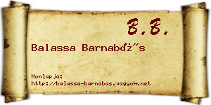 Balassa Barnabás névjegykártya