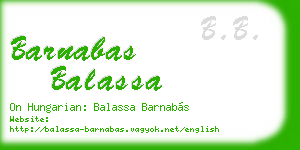 barnabas balassa business card
